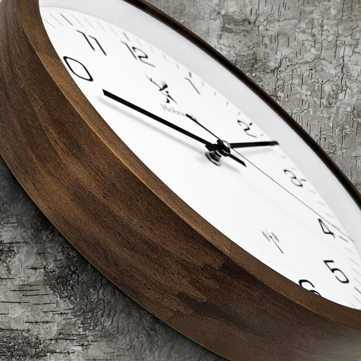 WANDUHR Holz Designer FELSBERG (FUNK) Loft Wand Uhr, braun, weiß - Dunkelbraun/Schwarz, Glas/Holz (30/30/4.2cm) - Holzwerk