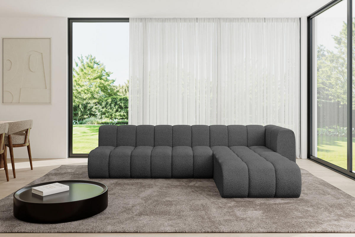 ECKSOFA modulares Sofa Darnel-L2 - 296x177x70 cm Grau - Grau, Holzwerkstoff/Textil (296/177cm) - ALTDECOR