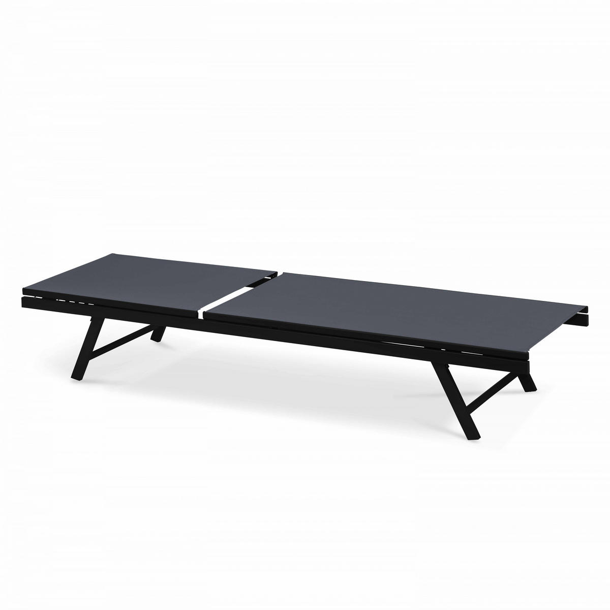 SONNENLIEGE 2-tlg., Grau - Grau, Metall (195/90/60cm) - Oviala