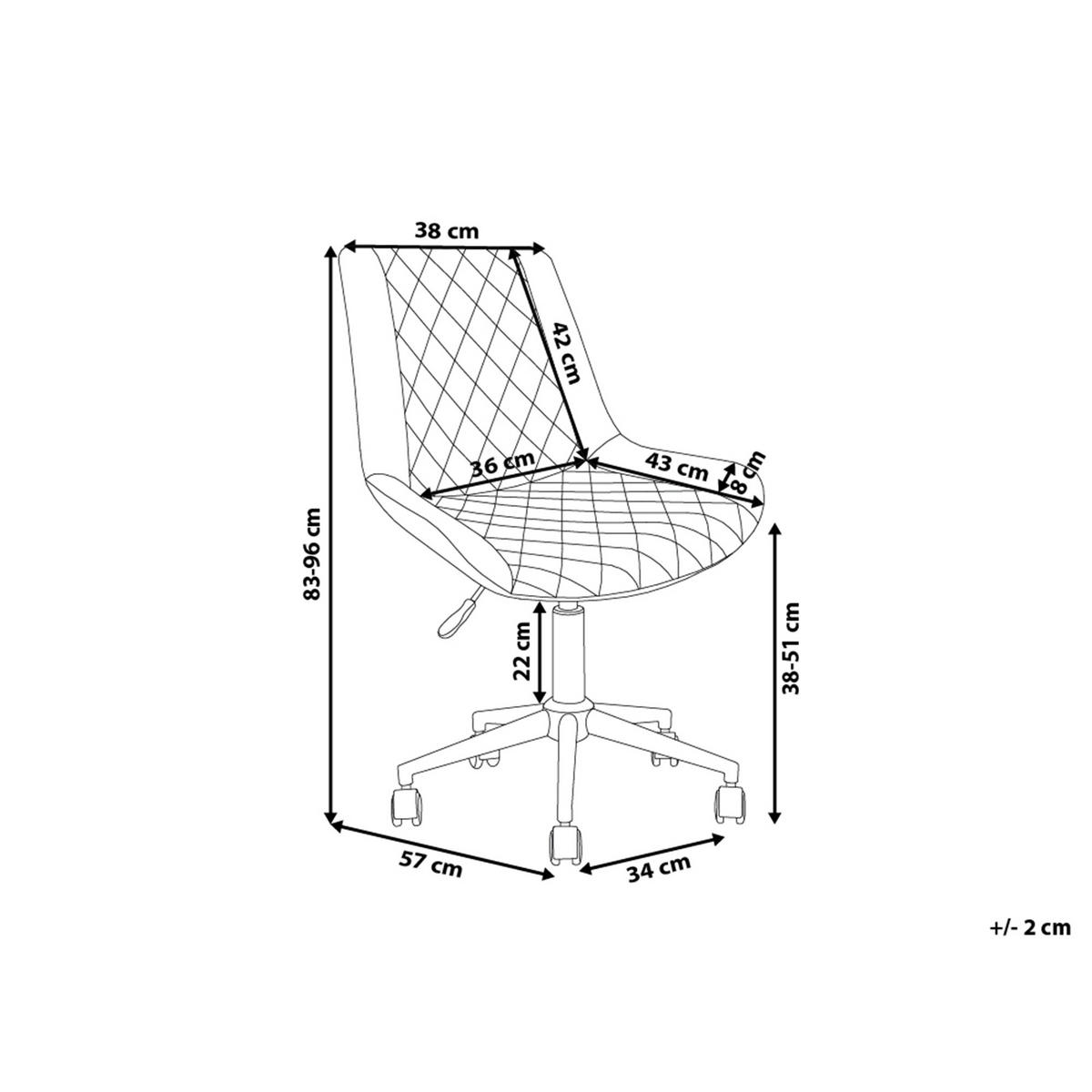 BÜROSTUHL Kunstleder Braun Maribel - Braun, Textil/Metall (57/83/57cm) - Beliani