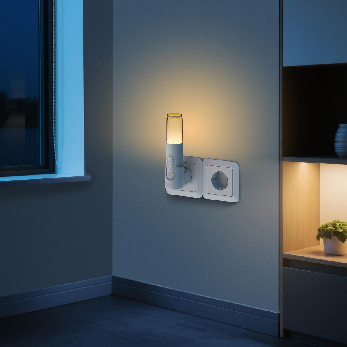 LED-ORIENTIERUNGSLEUCHTE Rund Weiß Kunststoff 2er-Set - Weiß, Kunststoff (9/4/15cm) - Northpoint