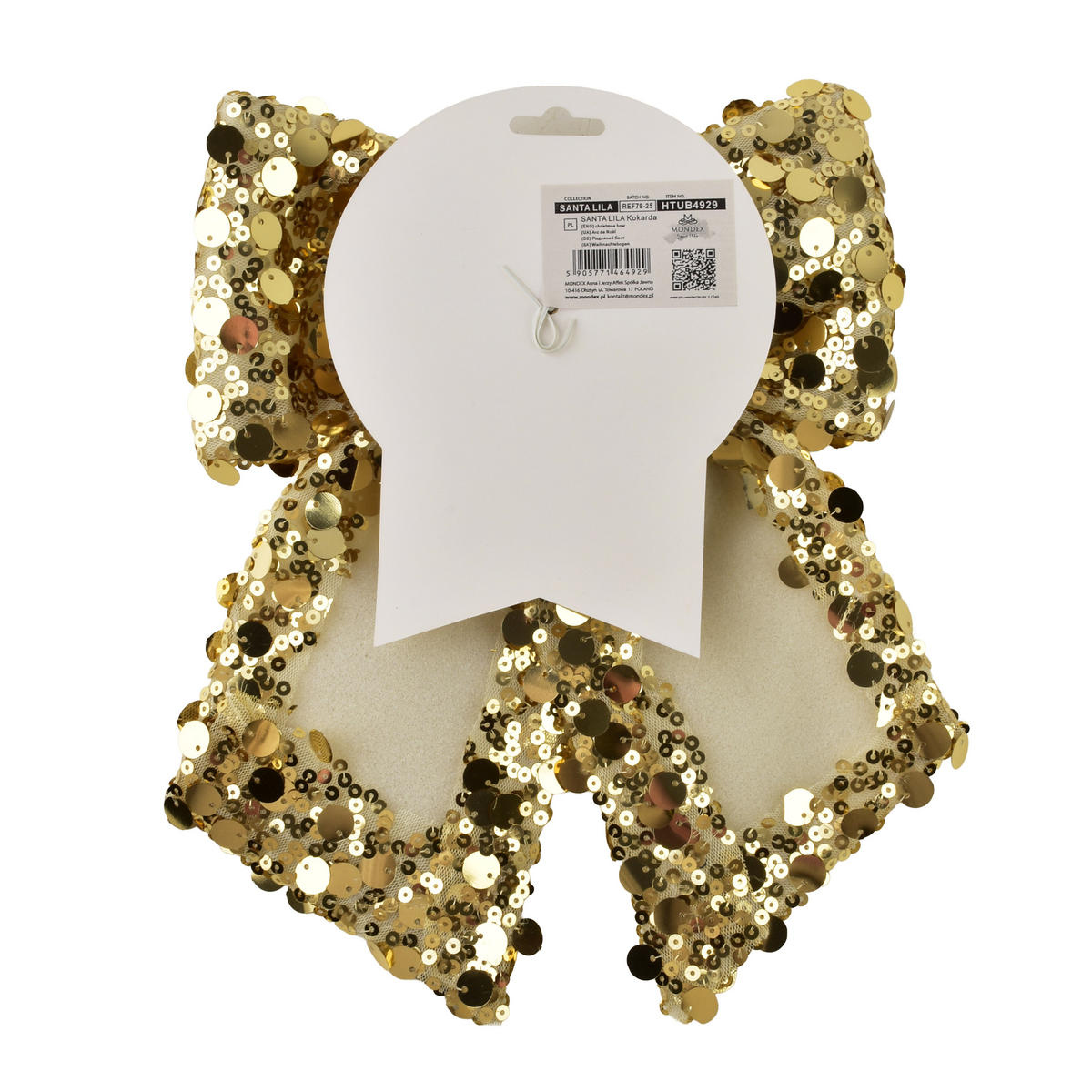 DEKOSCHLEIFE Santa Lila Gold - Goldfarben, Textil (21/24/21cm) - Mondex