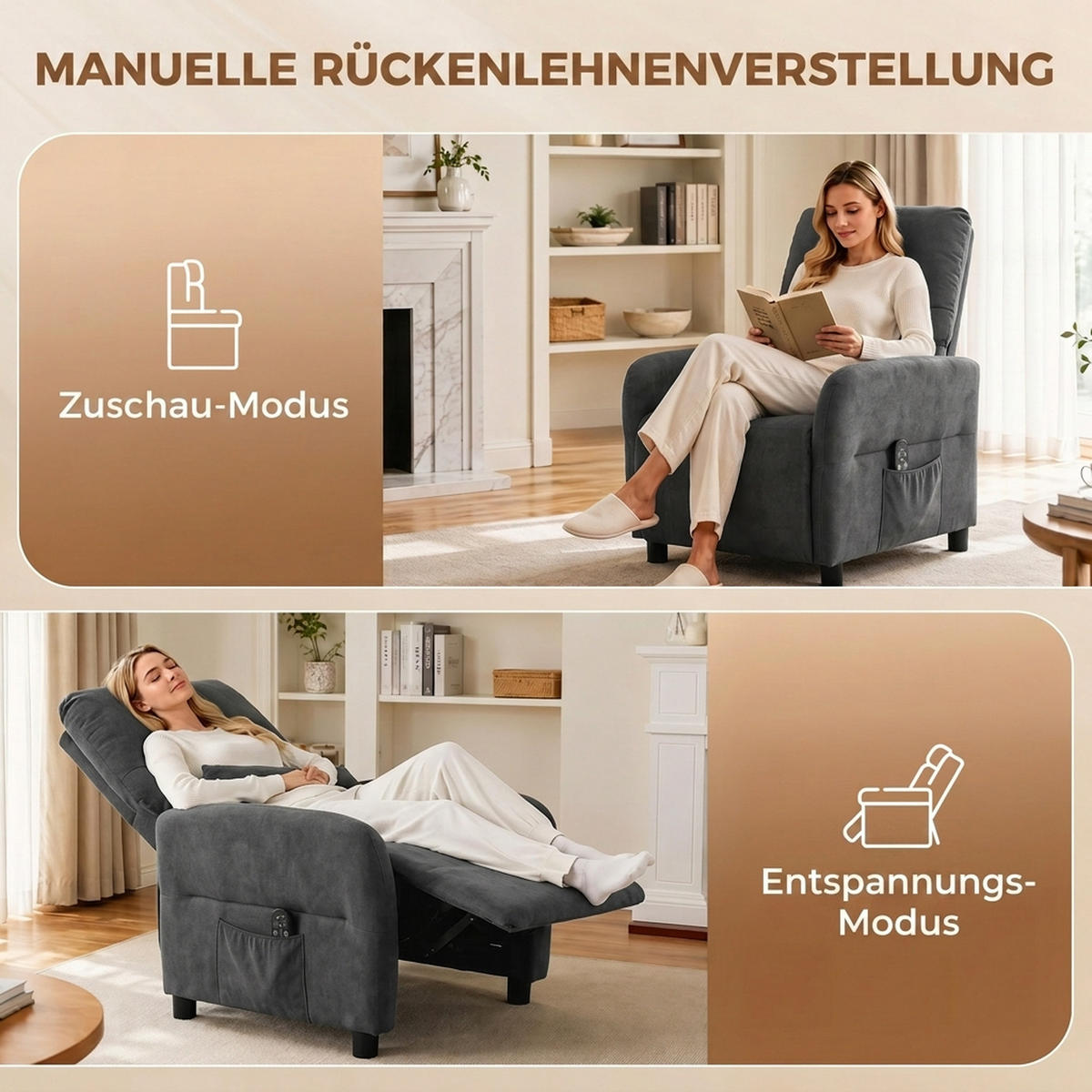 MASSAGESESSEL Polyester Dunkelgrau - Dunkelgrau/Schwarz, Holzwerkstoff/Kunststoff (87/100/77cm) - HOMCOM