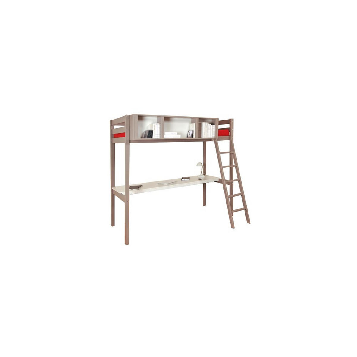 HOCHBETT LOU mit Schreibtisch / Grau - Grau, Holz (90/190cm) - Weber Industries