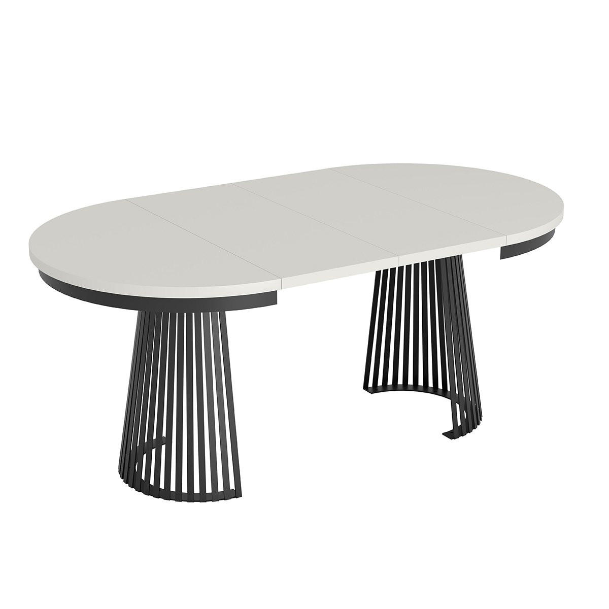 ESSTISCH TRAVIS Ausziehbar 100 - 180 / 100 x 76,6 cm - Schwarz/Weiß, Holz (100/100/76.6cm) - MASSENO