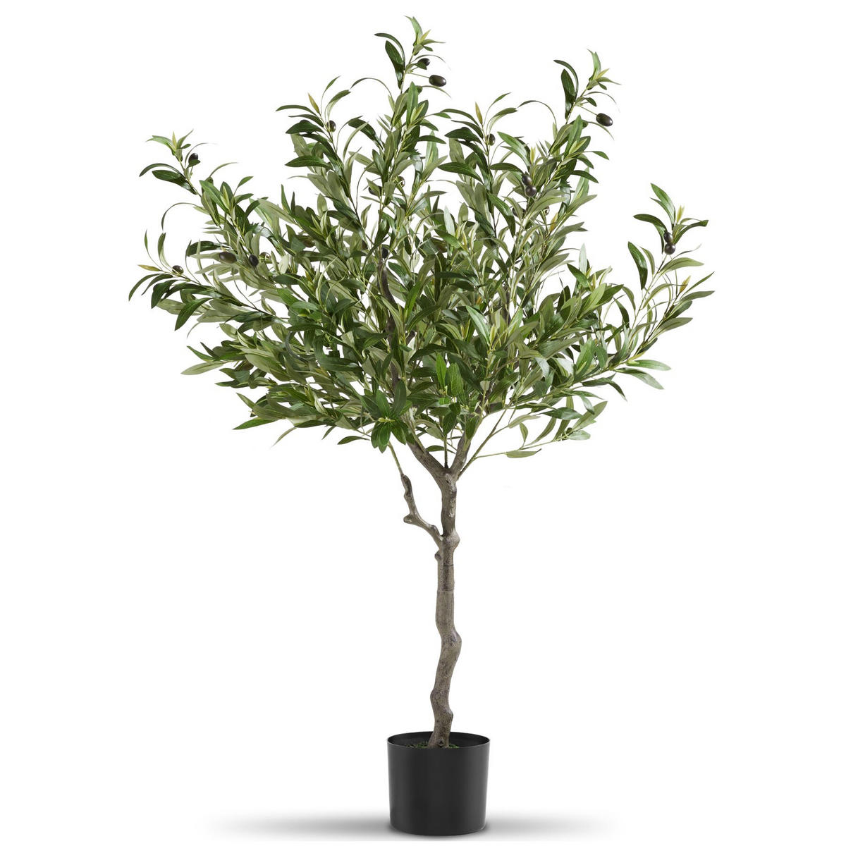 KÜNSTLICHER-OLIVENBAUM Oleand, stabiler Kunststoff-Blumentopf, grün - Grün, Kunststoff (120cm) - tectake
