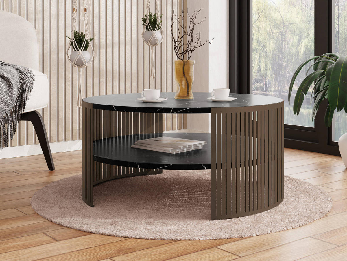 COUCHTISCH Fikoli Braun - Schwarz/Braun, Holzwerkstoff/Metall (75/75/40cm) - MIRJAN24