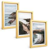BILDER SET 3er Set - 20x30 cm Goldrahmen - Klippenblicke, Strandlandschaften - Goldfarben, Kunststoff (20/30cm) - TULUP