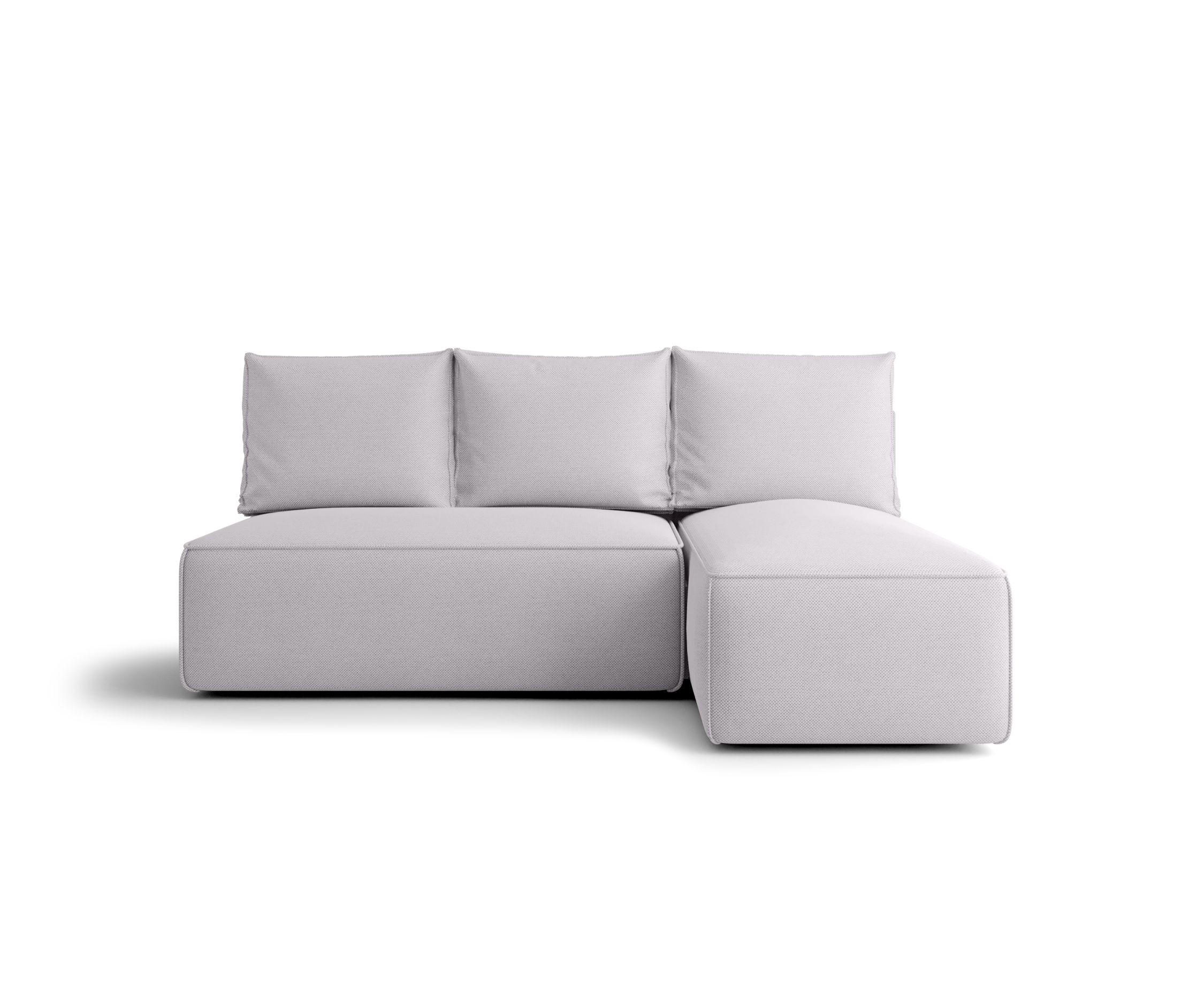 ECKSOFA mit Schlaffunktion SAVIO MINI Curio 80 Rechts - Hellgrau, Textil (200/140cm) - Bedante