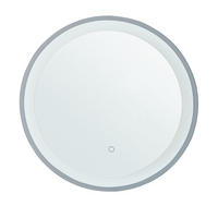 BADSPIEGEL mit LED-Beleuchtung 58 cm Brinay - Silberfarben, Glas (60/60/4cm) - Beliani