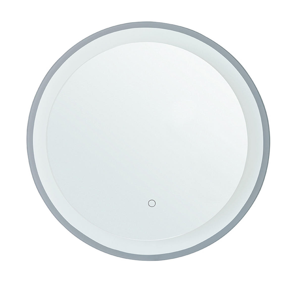 BADSPIEGEL mit LED-Beleuchtung 58 cm Brinay - Silberfarben, Glas (60/60/4cm) - Beliani