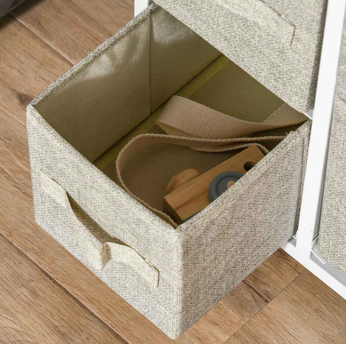 KOMMODE 30/63,5/71 cm mit 7 Stoffschubladen und Ablage, Stahl, Hellgrau - Hellgrau, Metall (63.5/71/30cm) - Redom