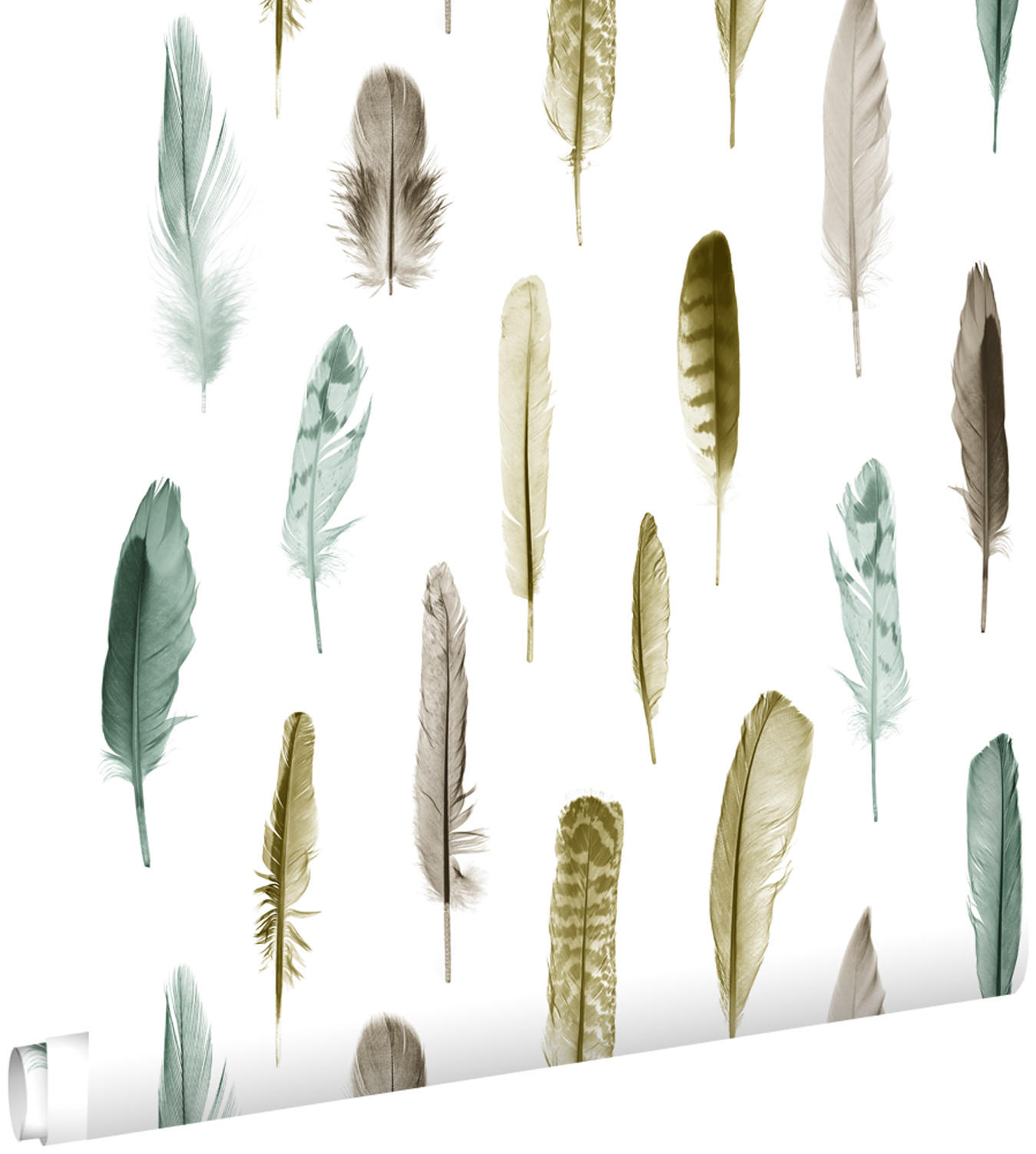 TAPETE Federn 53 cm x 10.05 m - Braun, Papier (53/1000cm) - ESTAhome
