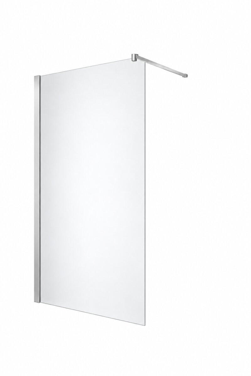 WALK-IN-DUSCHWAND 100 × 200 cm – Satiniertes ESG-Sicherheitsglas – Silber - Silberfarben, Glas (10/100/200cm) -  Glaswerk Westfalen