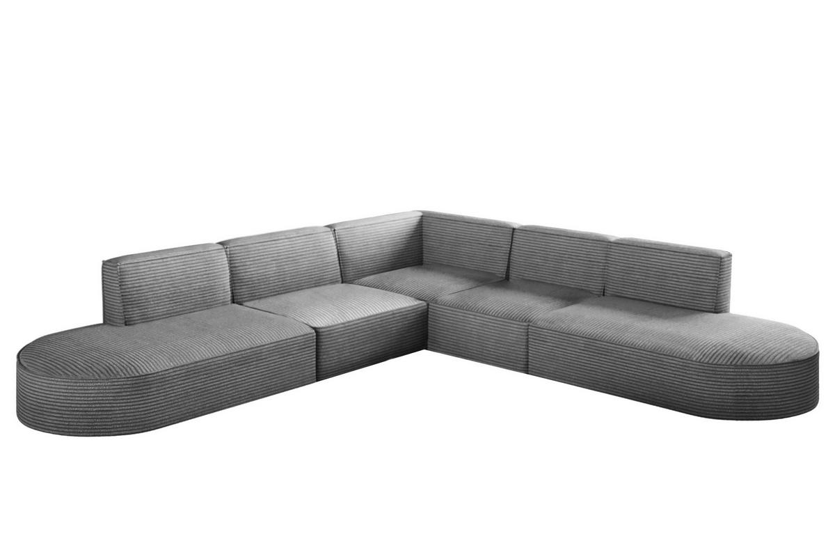 ECKSOFA Designer Corner MODENA stoff Poso, viele Farben Grau - Grau, Holzwerkstoff (285/285cm) - Kaiser Möbel