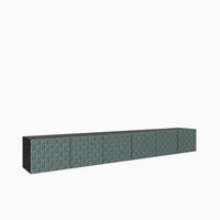 TV-SCHRANK Cali 300 cm, sechstürig, schwarz, grün - Schwarz/Olivgrün, Kunststoff (300/41/40cm) - Margaret Hadas24