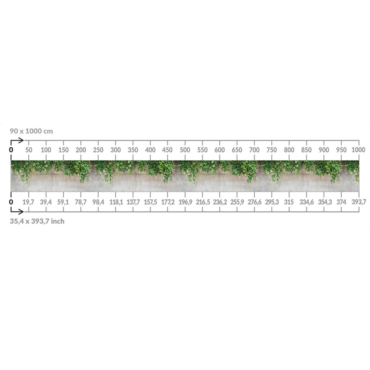 BALKON SICHTSCHUTZ Mauer mit Efeu 600/90 cm - Grün, Kunststoff (600/90cm) - Bilderwelten