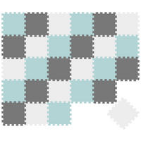 SPIELMATTE ab Null - 270/90/1 cm Puzzlematte Mint/Grau/Weiß - Multicolor, Kunststoff (30/30cm) - Littletom