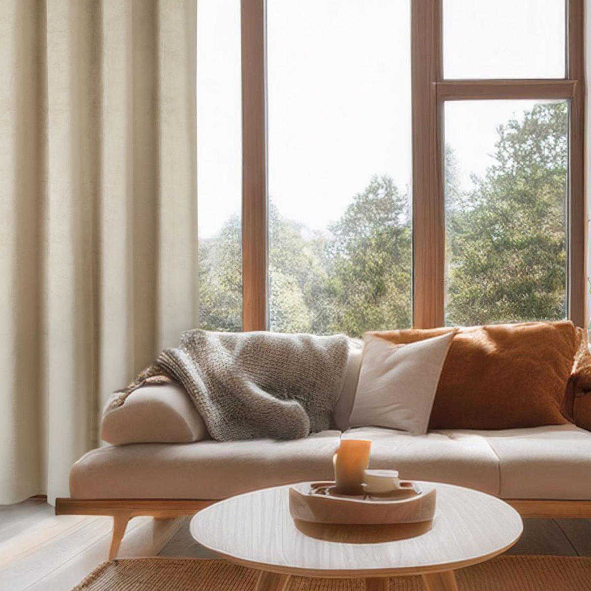 ÖSENVORHANG VELVET SIGNATURE - Beige, Textil (140/1/250cm) - Tom Tailor