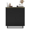 HIGHBOARD Selene 2D Schwarz Matt 111 cm - Schwarz, Holzwerkstoff/Metall (111/125/35cm) - Meble Lindner