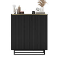 HIGHBOARD Selene 2D Schwarz Matt 111 cm - Schwarz, Holzwerkstoff/Metall (111/125/35cm) - Meble Lindner