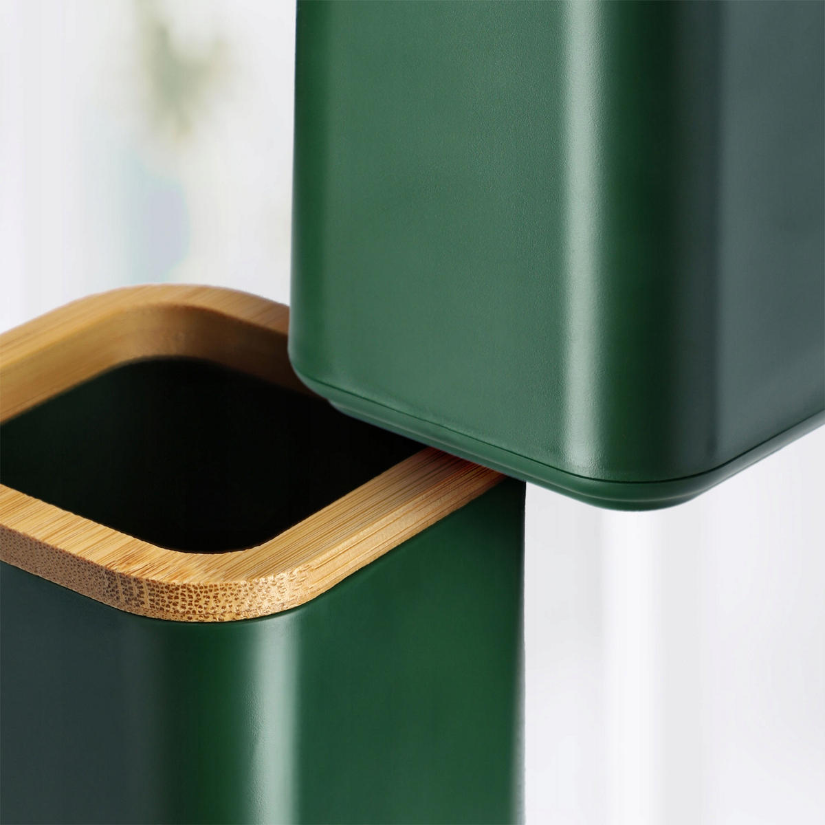 BADEZIMMERBECHER aus Bambus - Grün, Kunststoff (8/11cm) - KADAX