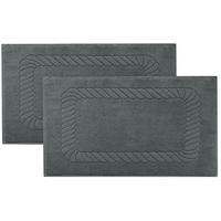 BADEMATTE, 2er-Set, 50x70 cm, 100% Baumwolle, Grau - Graphitfarben, Textil (50/70cm) - Zollner