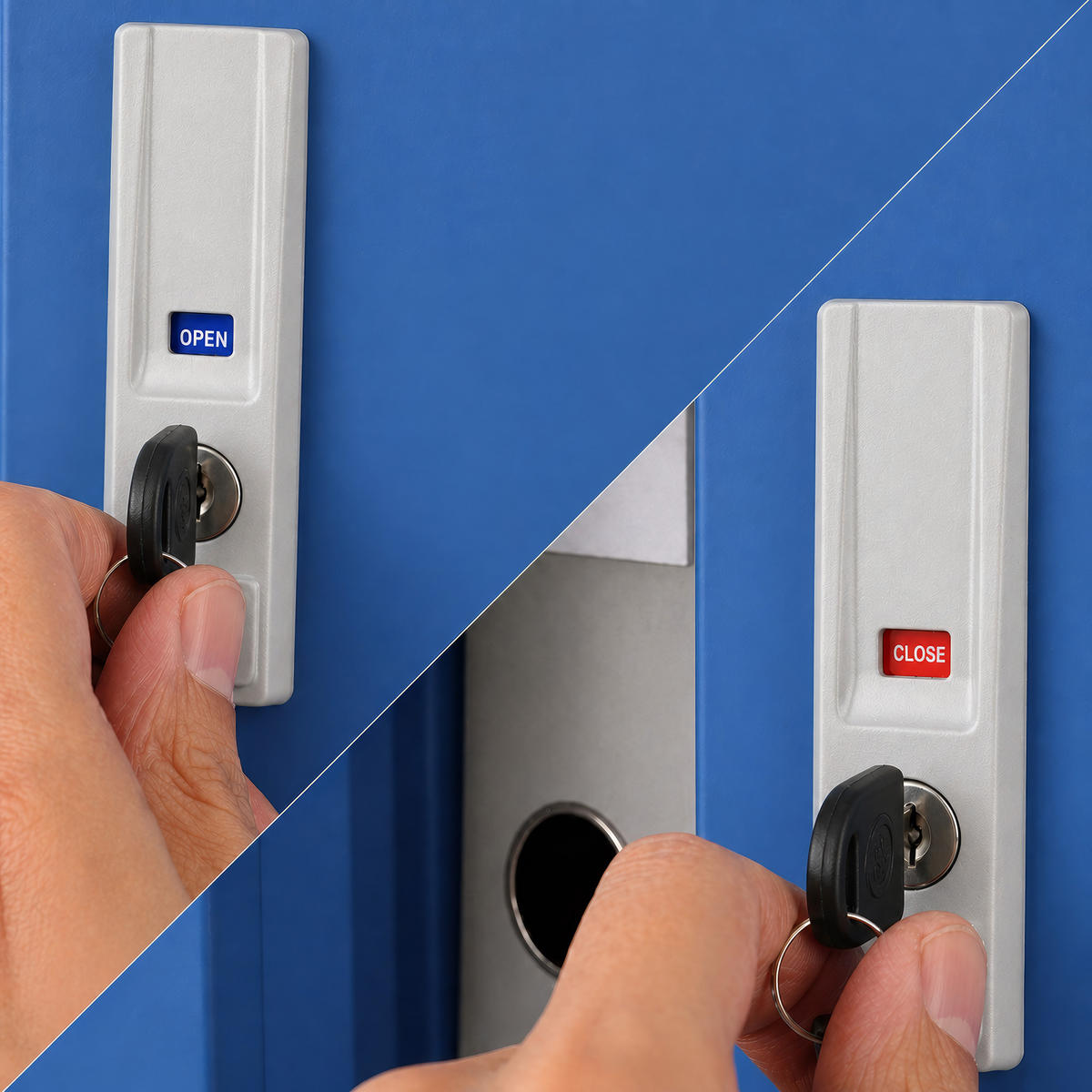 SCHIEBETÜRENSCHRANK KUBA 185x90x40 cm - Blau/Grau, Metall (90/185/40cm) - Jan Nowak