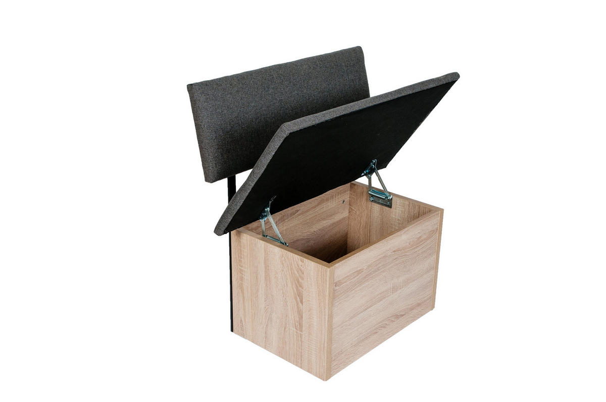 SITZBANK Das Raumwunder - Eichefarben/Grau, Holzwerkstoff/Textil (48/88/85cm) - Kundler Home