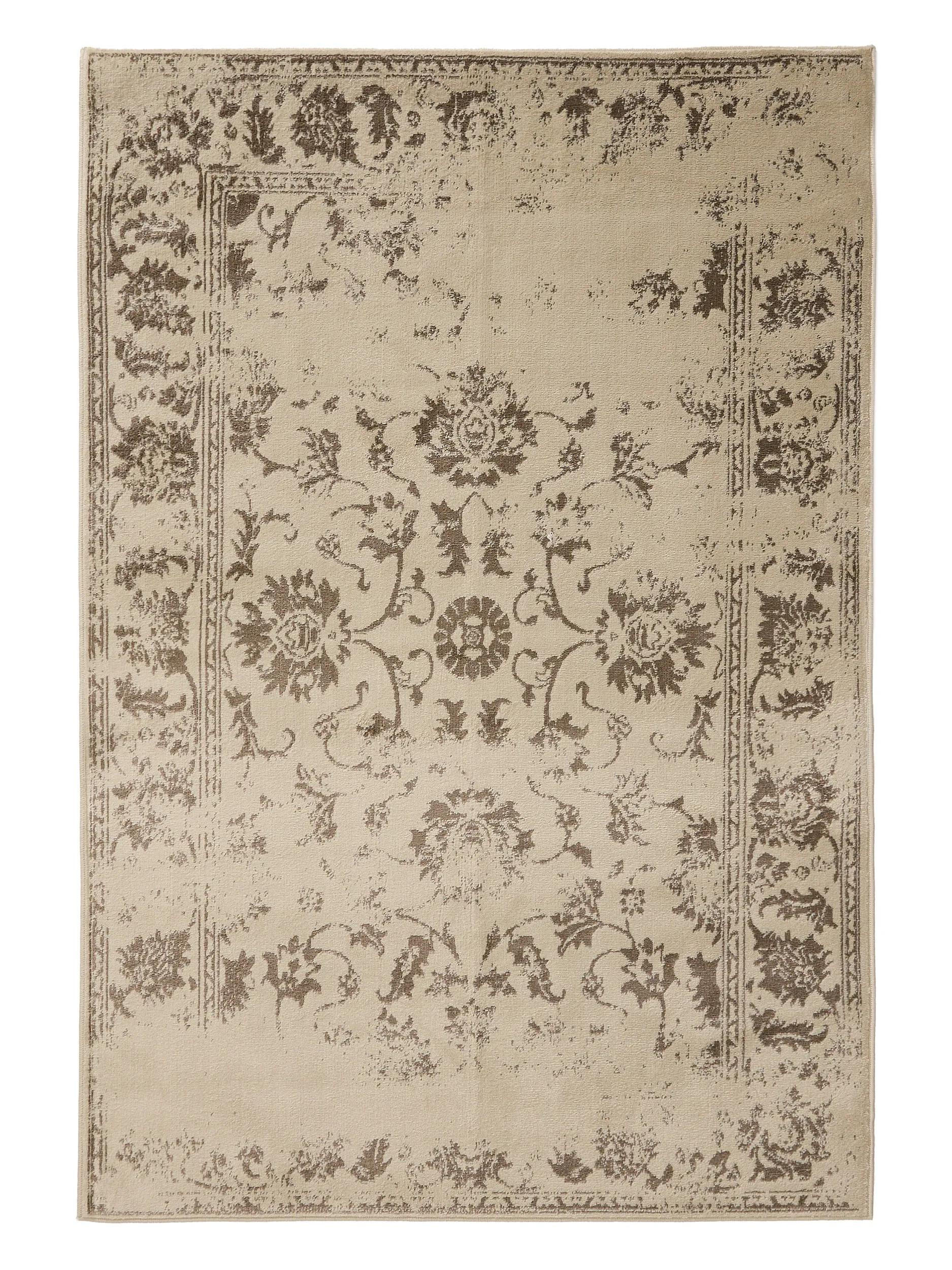 VINTAGE-TEPPICH Suki 160/230 cm - Creme/Braun, Kunststoff (160/230cm) - benuta