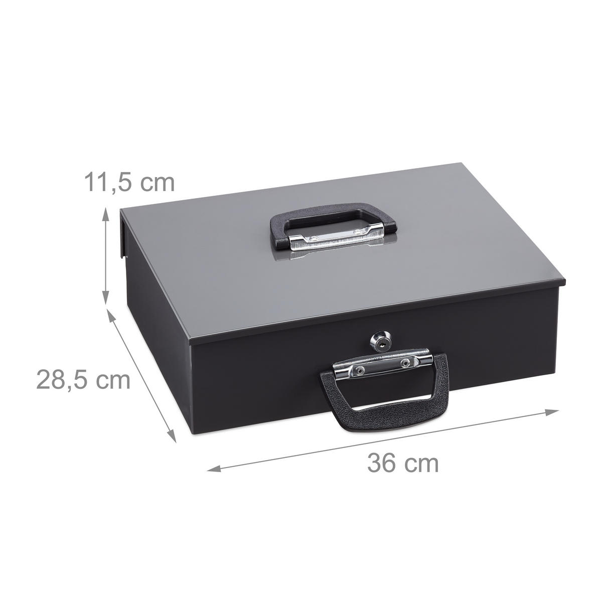 POKLADNA na mince Euro - šedá, kov/plast (36/11.5/28.5cm) - Relaxdays