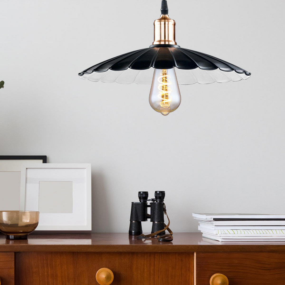 HÄNGELEUCHTE Metall Schwarz Weiß Rund - Schwarz, Metall (35/35/140cm)