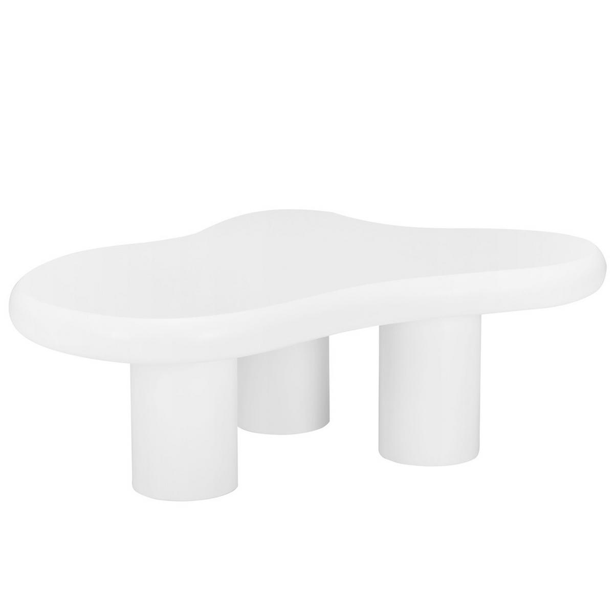 COUCHTISCH 97x67cm Wolkenform Unregelmäßig Kreativ Lackiert MDF - Weiß, Holz (60.33/28.96/25.4cm) - FLIEKS