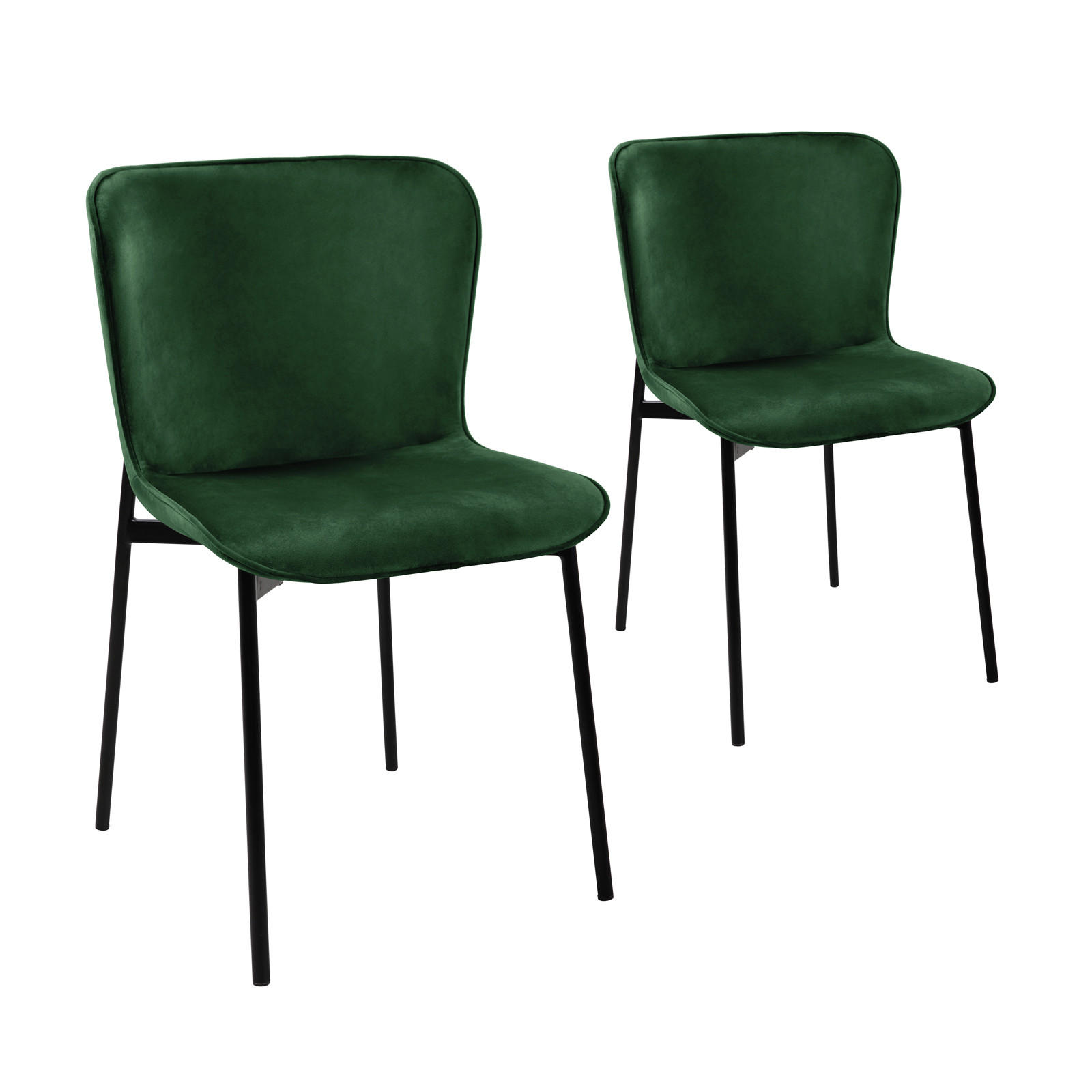 ESSZIMMERSTUHL MARY 2er Set - Dunkelgrün/Schwarz, Textil/Metall (50/81/50cm) - SVITA