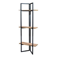 STANDREGAL Bjerringbro - Walnussfarben/Schwarz, Holzwerkstoff/Metall (55/150/24cm) - [en.casa]