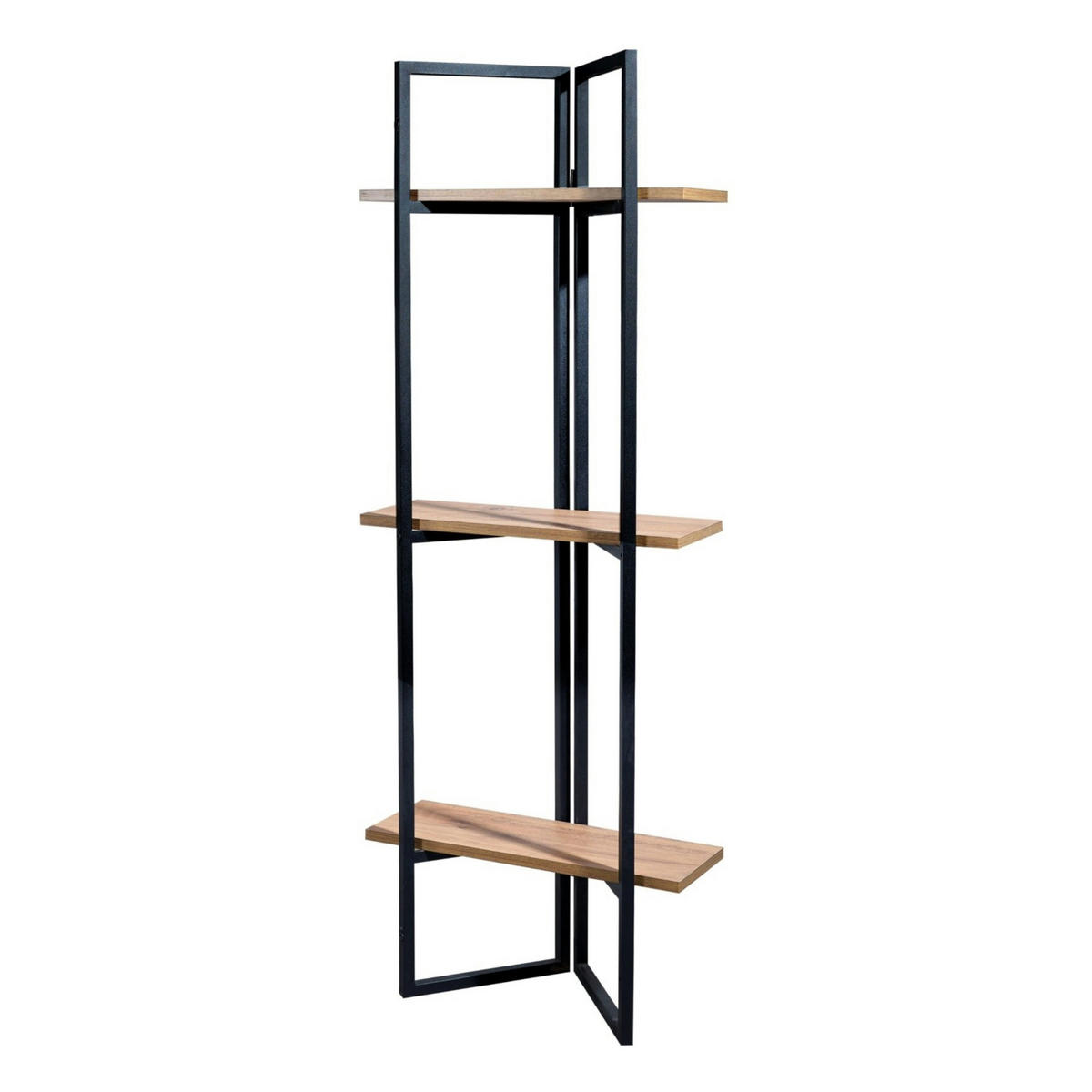 STANDREGAL Bjerringbro - Walnussfarben/Schwarz, Holzwerkstoff/Metall (55/150/24cm) - [en.casa]