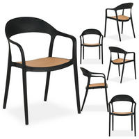 GARTENSTÜHLE LAVANDA 6er-Set - Schwarz, Textil (57/81/54cm) - IDIMEX