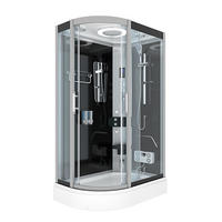 DUSCHE Duschkabine D60-73T1L-EC Schwarz 120x80 - Schwarz, Glas/Kunststoff (120/80/215cm) - AcquaVapore by Sandra Jentho