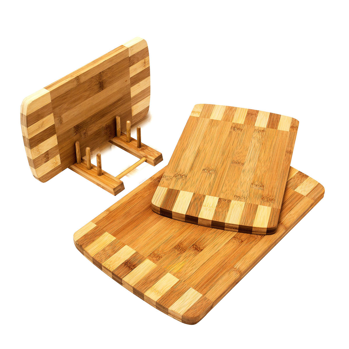 SCHNEIDEBRETTER Set - Hellbraun, Holz (25.5/39cm) - Relaxdays