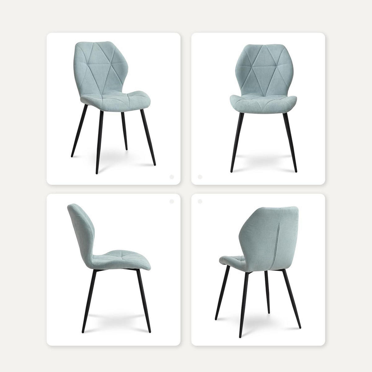 ESSZIMMERSTUHL 4er-Set Leinen Mintgrün - Hellgrün, Textil (43/86/47.5cm)