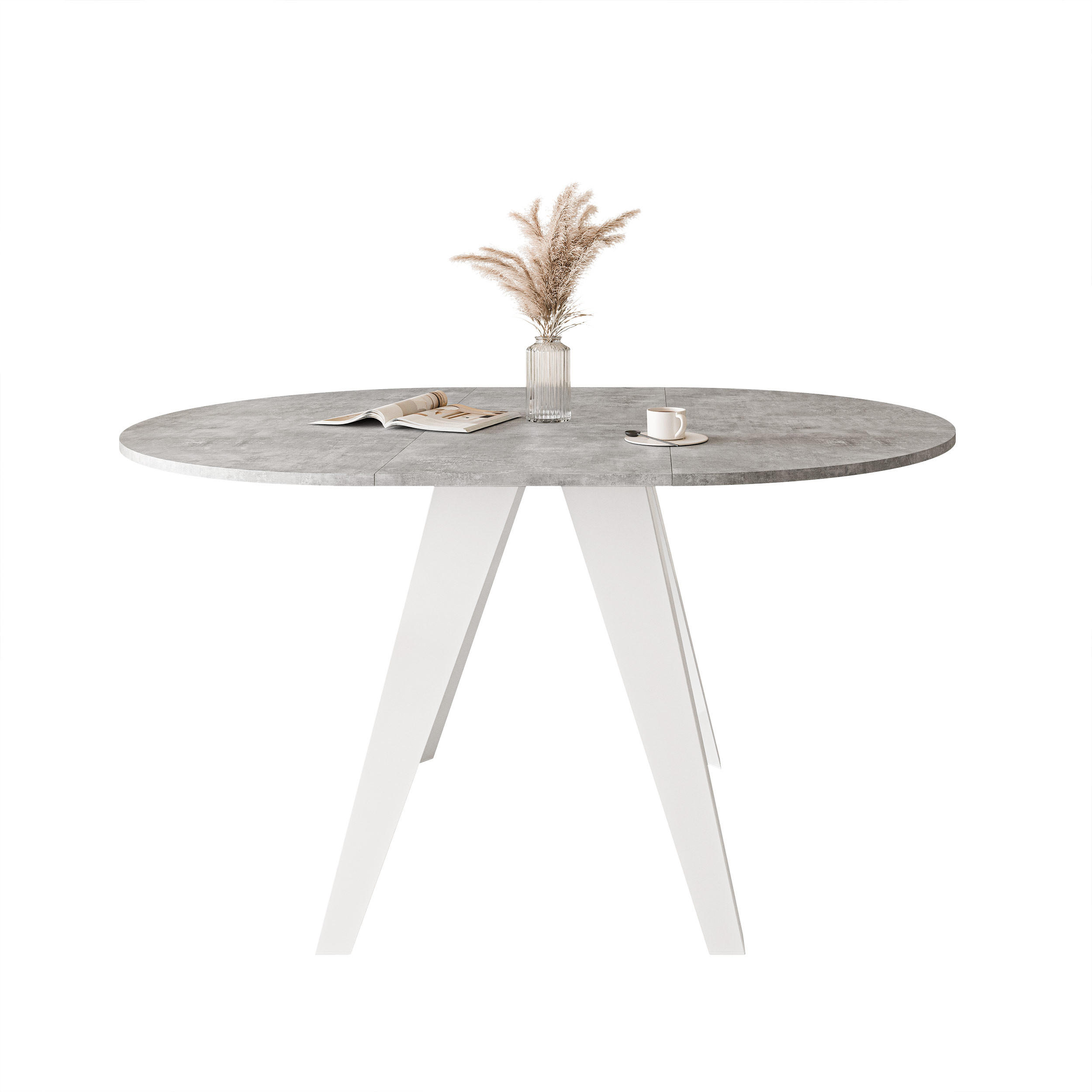 ESSTISCH ausziehbar auf MDF, Grau - Weiß/Grau, Holzwerkstoff (100/100/76cm) - Idohome