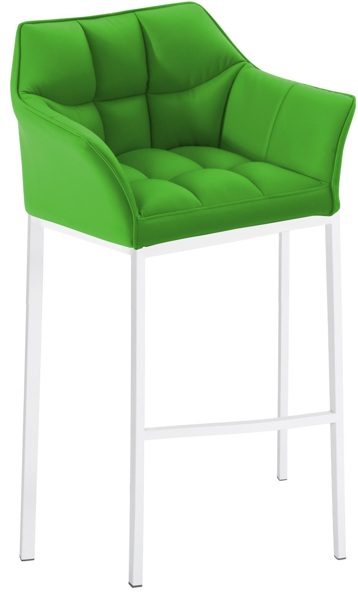 BARHOCKER Lederlook grün - Weiß/Grün, Textil/Metall (64/110/48cm) - CLP