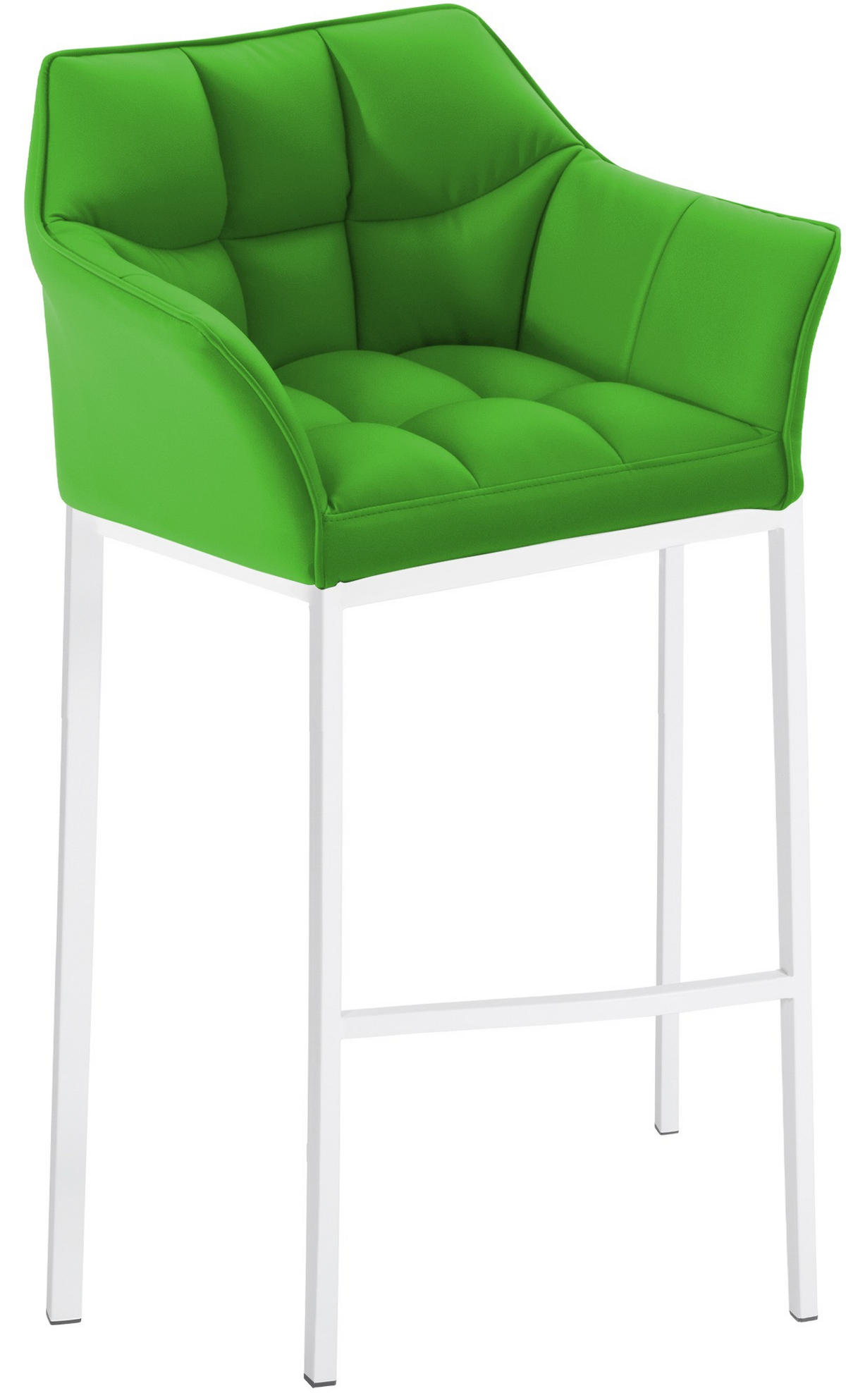 BARHOCKER Lederlook grün - Weiß/Grün, Textil/Metall (64/110/48cm) - CLP