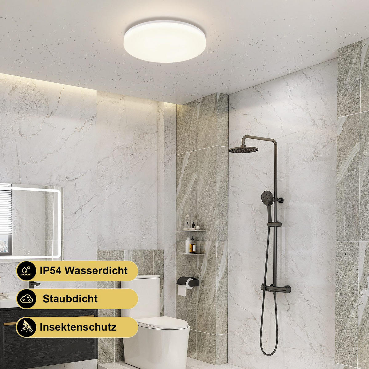 LED-DECKENLEUCHTE Diana 22 cm - Weiß, Kunststoff (22/22/4.8cm) - Nettlife