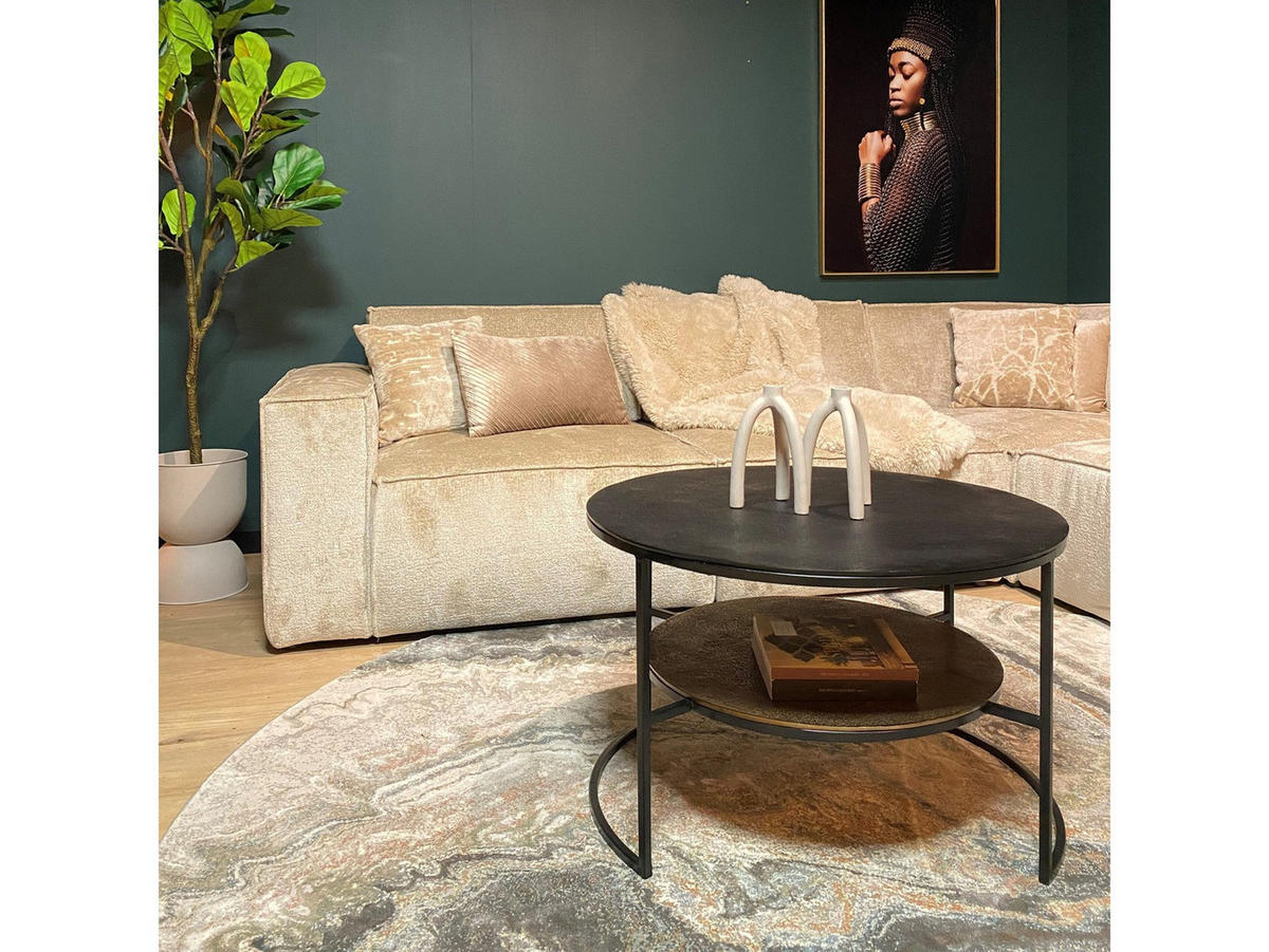 COUCHTISCH Lucia Aluminium 80 cm / 80 cm Schwarz - Schwarz, Holz (80/80/50cm)