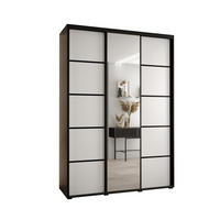 SCHWEBETÜRENSCHRANK 235,2/170/60 3-türig - Schwarz/Weiß, Holz/Metall (170/235/60cm) - Abiks Möbel
