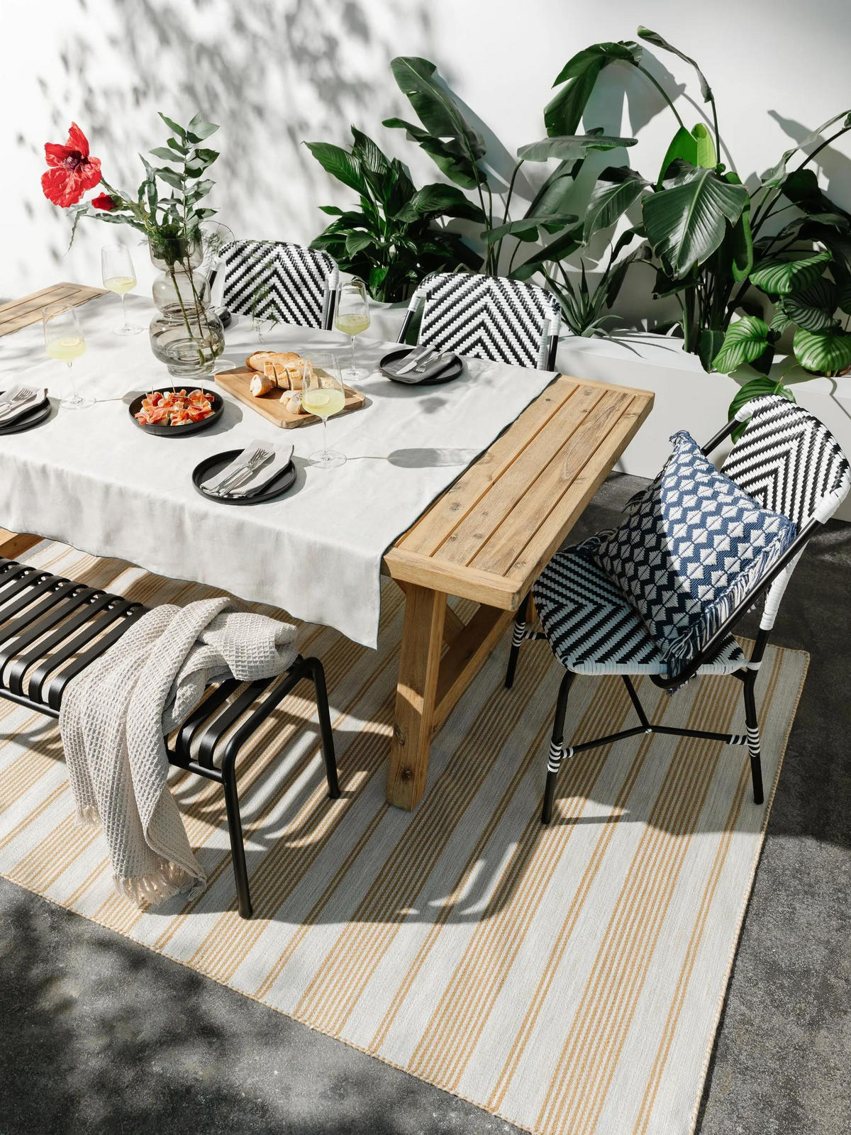OUTDOORTEPPICH Rida Beige/Gelb 120/170 cm - Beige/Gelb, Kunststoff/Textil (120/170cm) - benuta