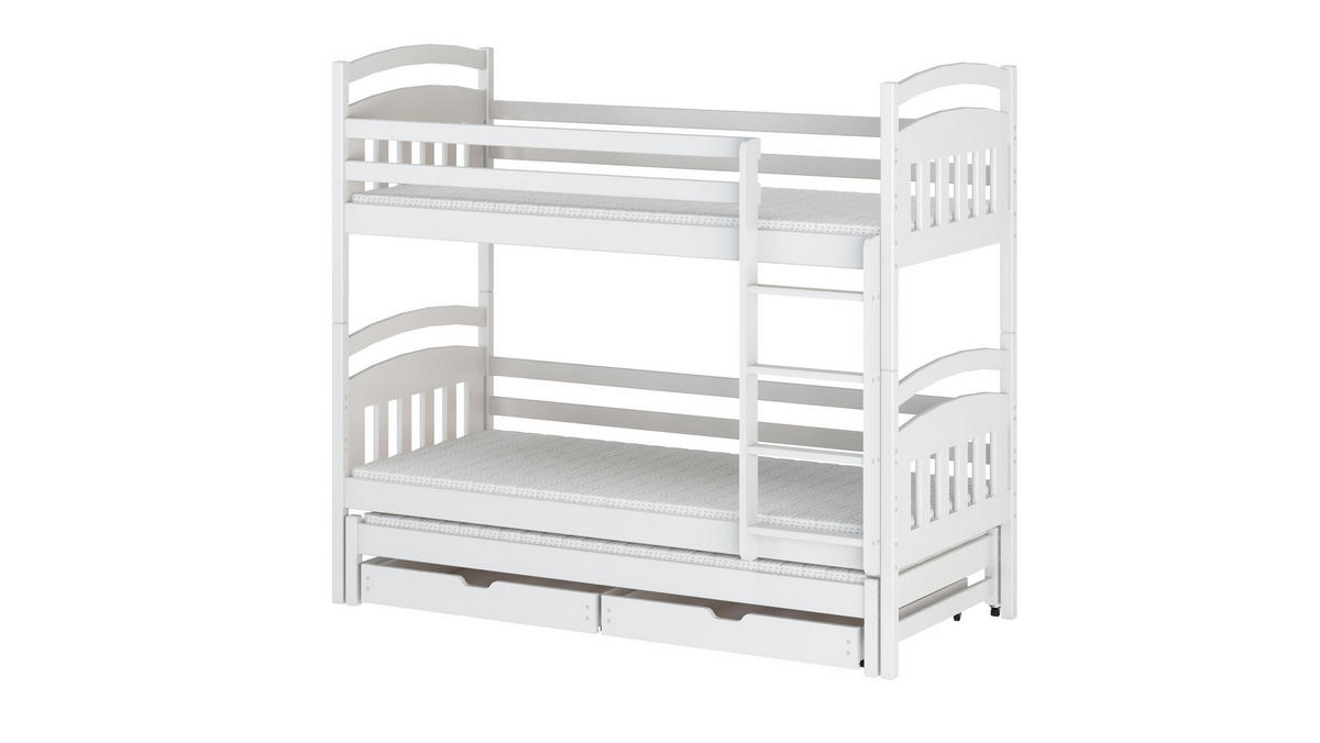 ETAGENBETT WEIß - Weiß, Holz (90/200cm) - FURNLUX