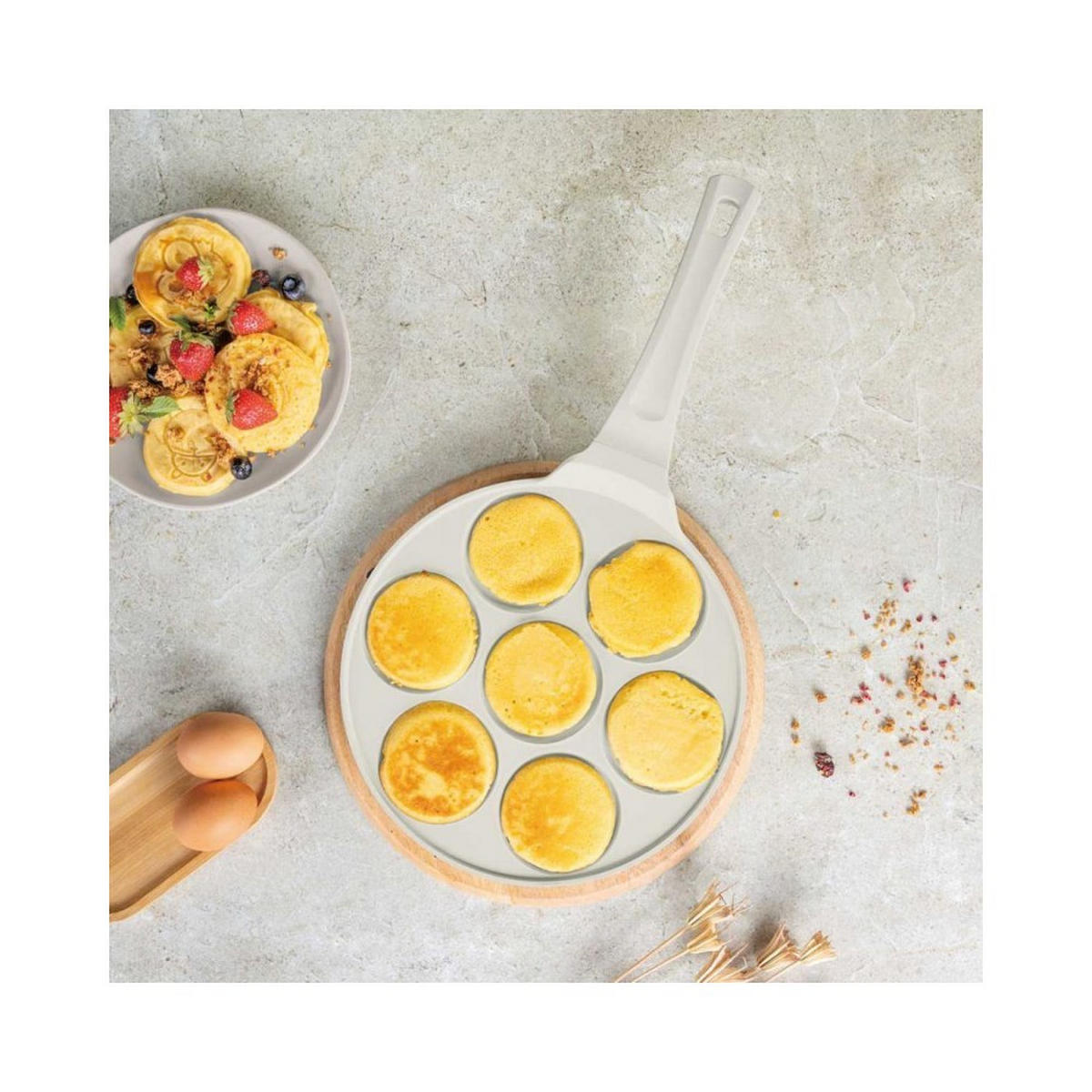 PFANNKUCHENPFANNE Weiß 26/26/1.3 cm BH7794 - Weiß, Metall (8cm) - Berlinger Haus