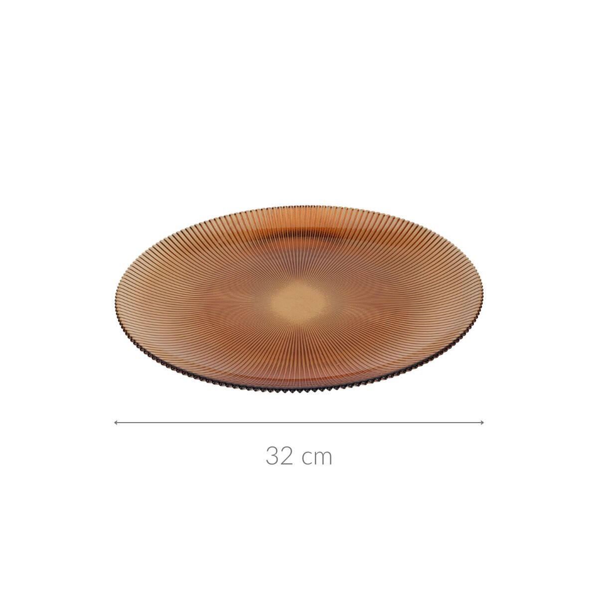 TELLER Amber Ø 32 cm - Orange, Glas (32cm) - Home Styling Collection